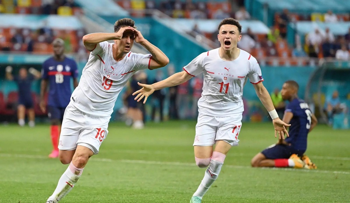 瑞士队在比赛中一路领先，最终获胜